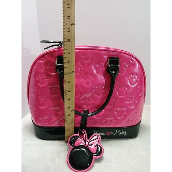 DISNEY x LOUNGEFLY Pink Minnie‎ Loves Mickey Large Dome Satchel Bowling Bag main image 2
